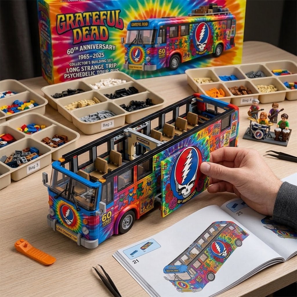 Grateful Dead 60th Anniversary Long Strange Trip Tour Building Set - Detail View