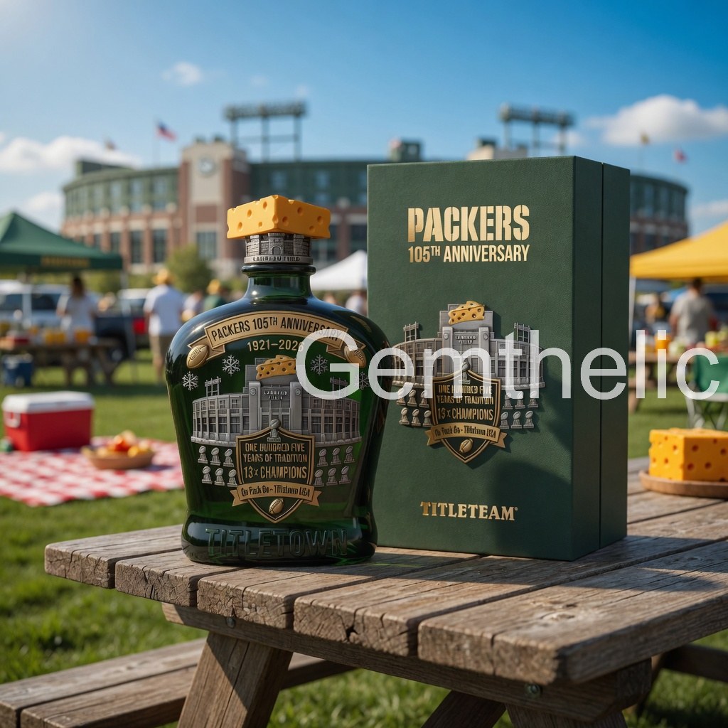 Green Bay Packers 105th Anniversary Rum Bottle - Detail View
