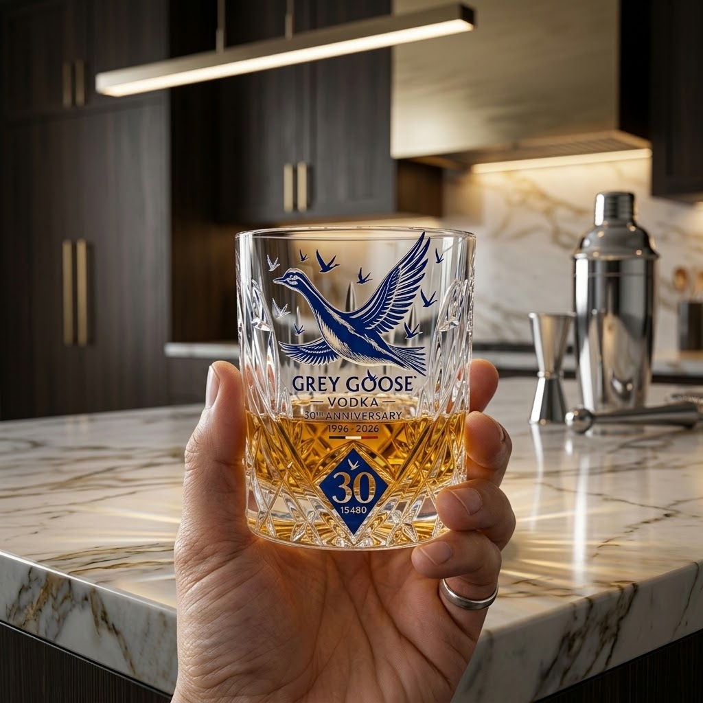 Grey Goose 30th Anniversary Whiskey Glass - Detail View