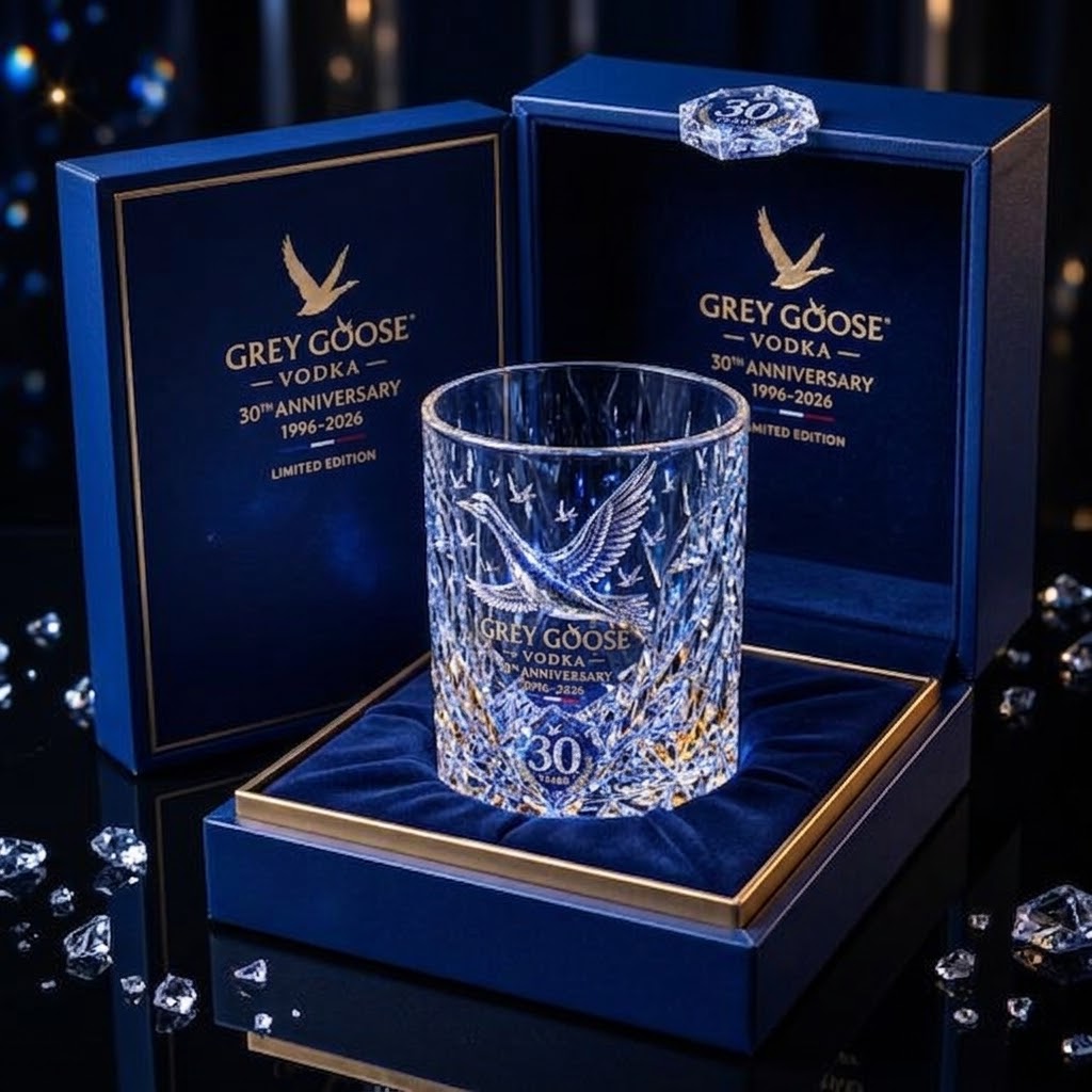 Grey Goose 30th Anniversary Whiskey Glass - Front View