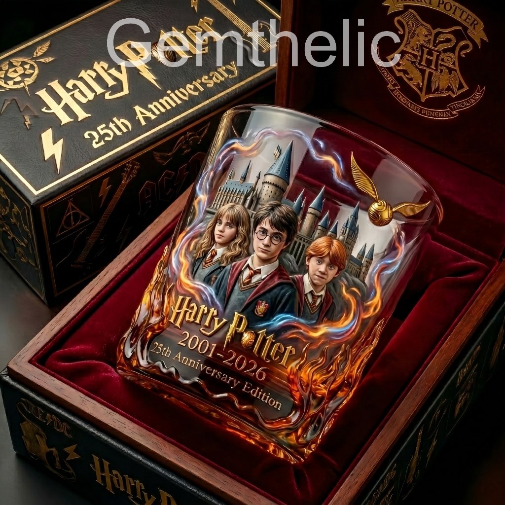 Harry Potter 25th Anniversary Whiskey Glass - Front View