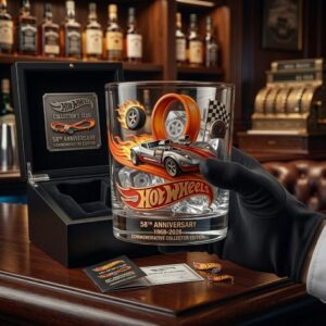 Hot Wheels 58th Anniversary 1968-2026 Commemorative Whiskey Glass