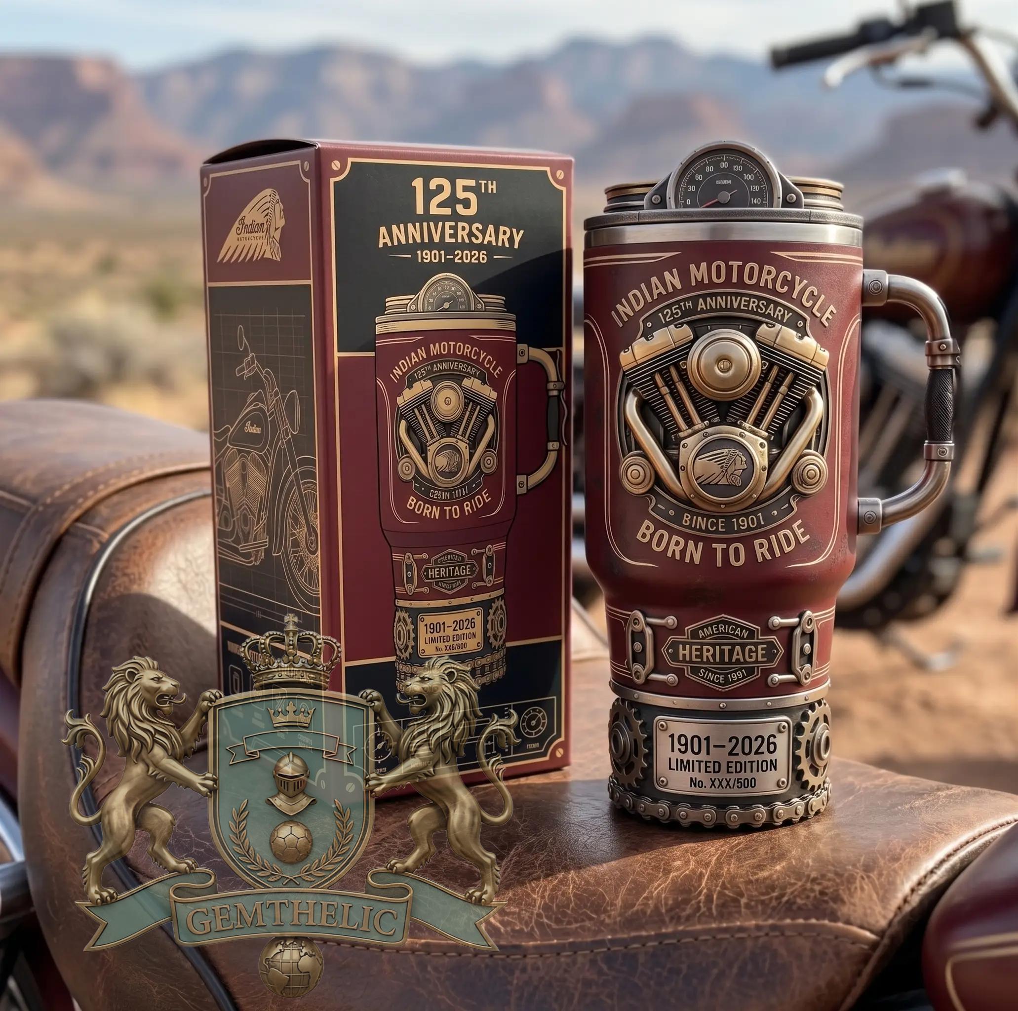 Indian Motorcycle 125th Anniversary Tumbler - Detail View