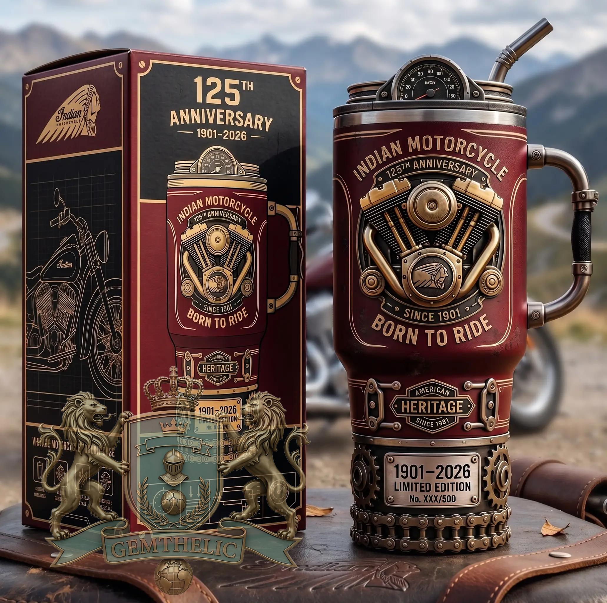 Indian Motorcycle 125th Anniversary Tumbler - Front View