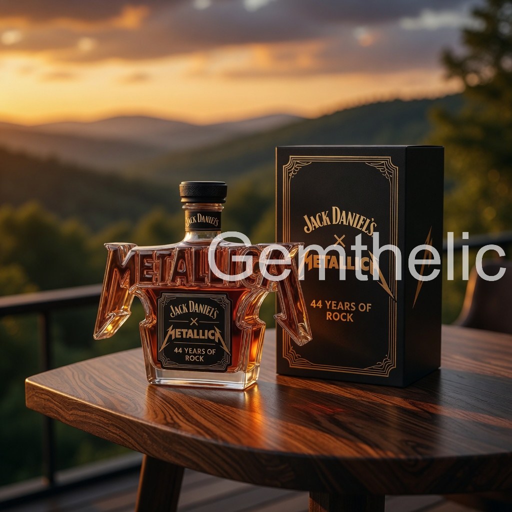Jack Daniel's Metallica 44 Years of Rock Whiskey Bottle - Detail View