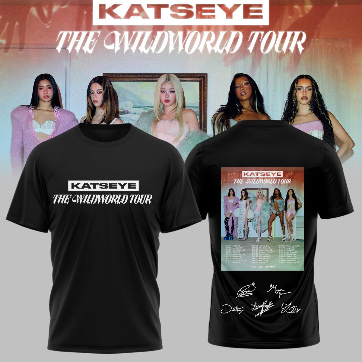 KATSEYE The Wildworld Tour T-Shirt - Front View