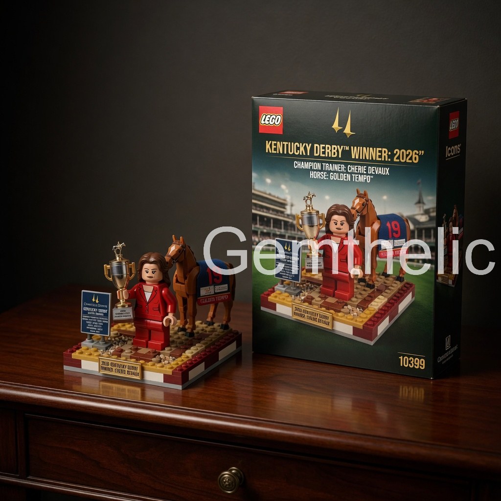 Kentucky Derby Winner 2026 Cherie Devaux Golden Tempo Building Blocks Set - Front View
