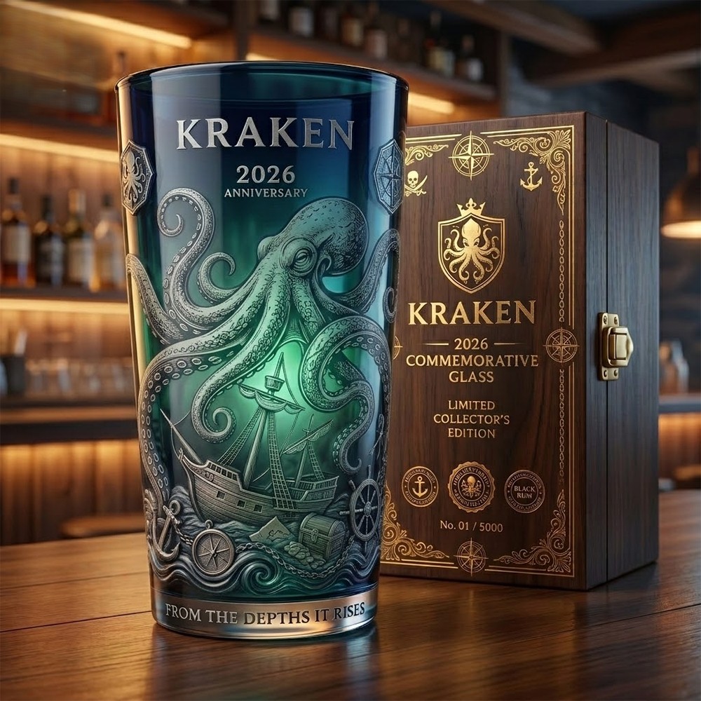 Kraken 2026 Anniversary Pint Glass - Front View