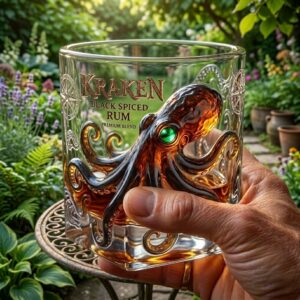 Kraken Octopus Black Spiced Rum Whiskey Glass