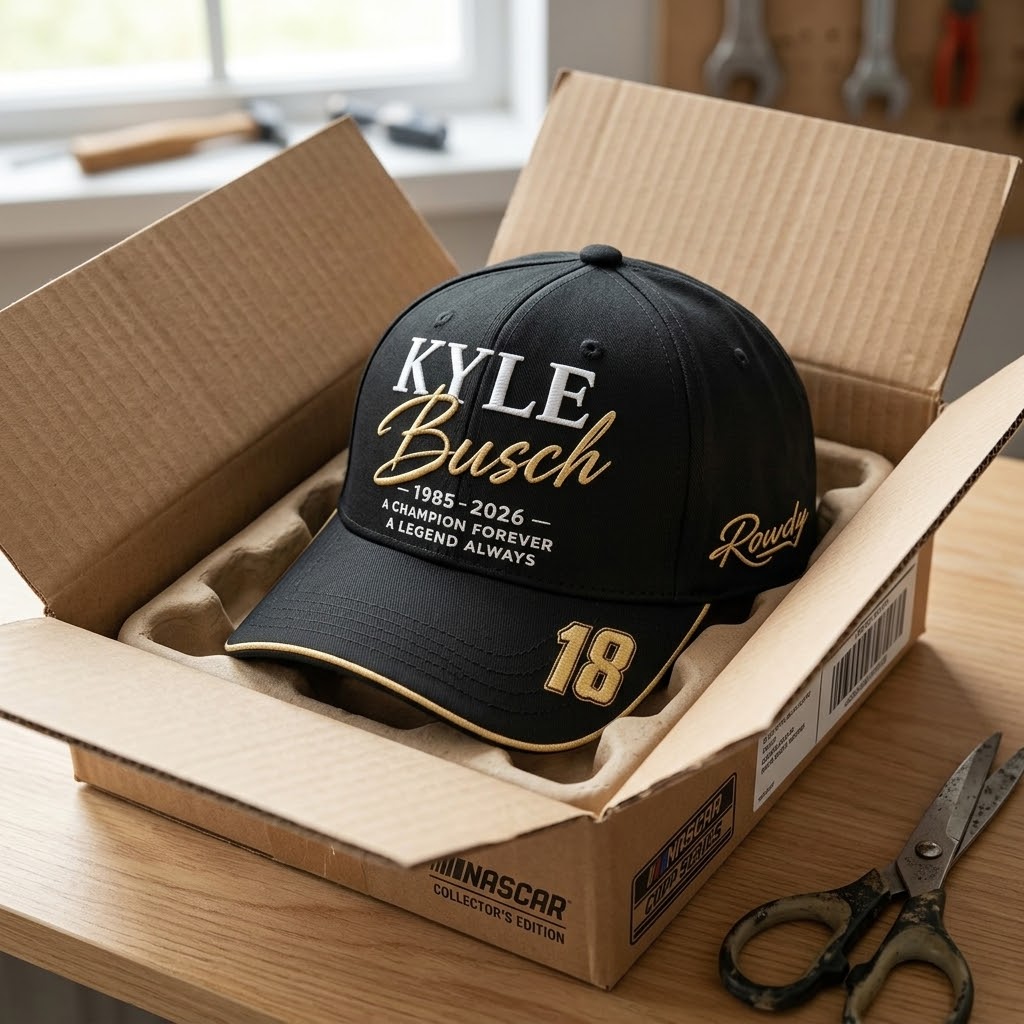 Kyle Busch A Champion Forever A Legend Always Baseball Cap - Detail View