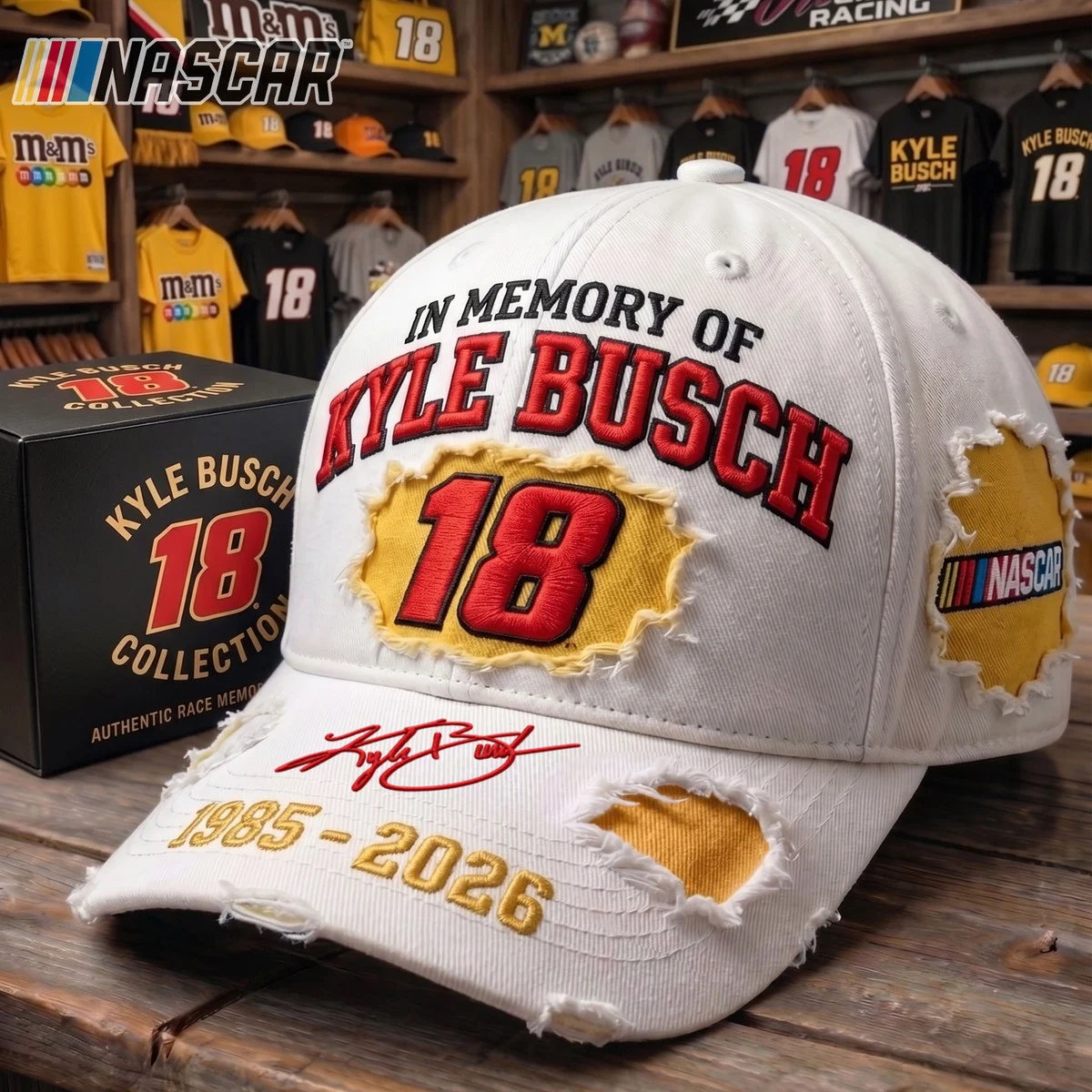 Kyle Busch In Memory Of 1985-2026 Cap - Front View
