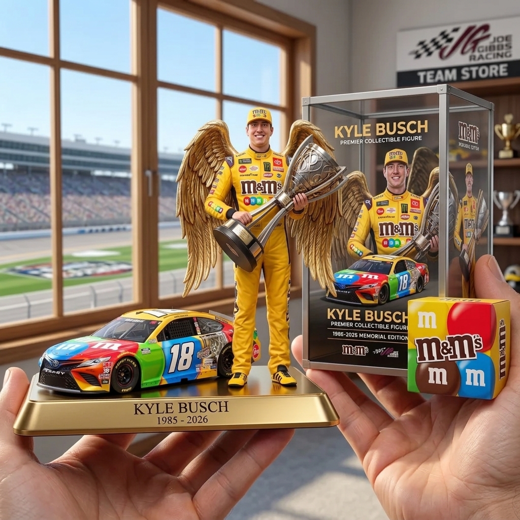Kyle Busch Joe Gibbs Racing M&M's 1985-2026 Acrylic Plaque - Detail View