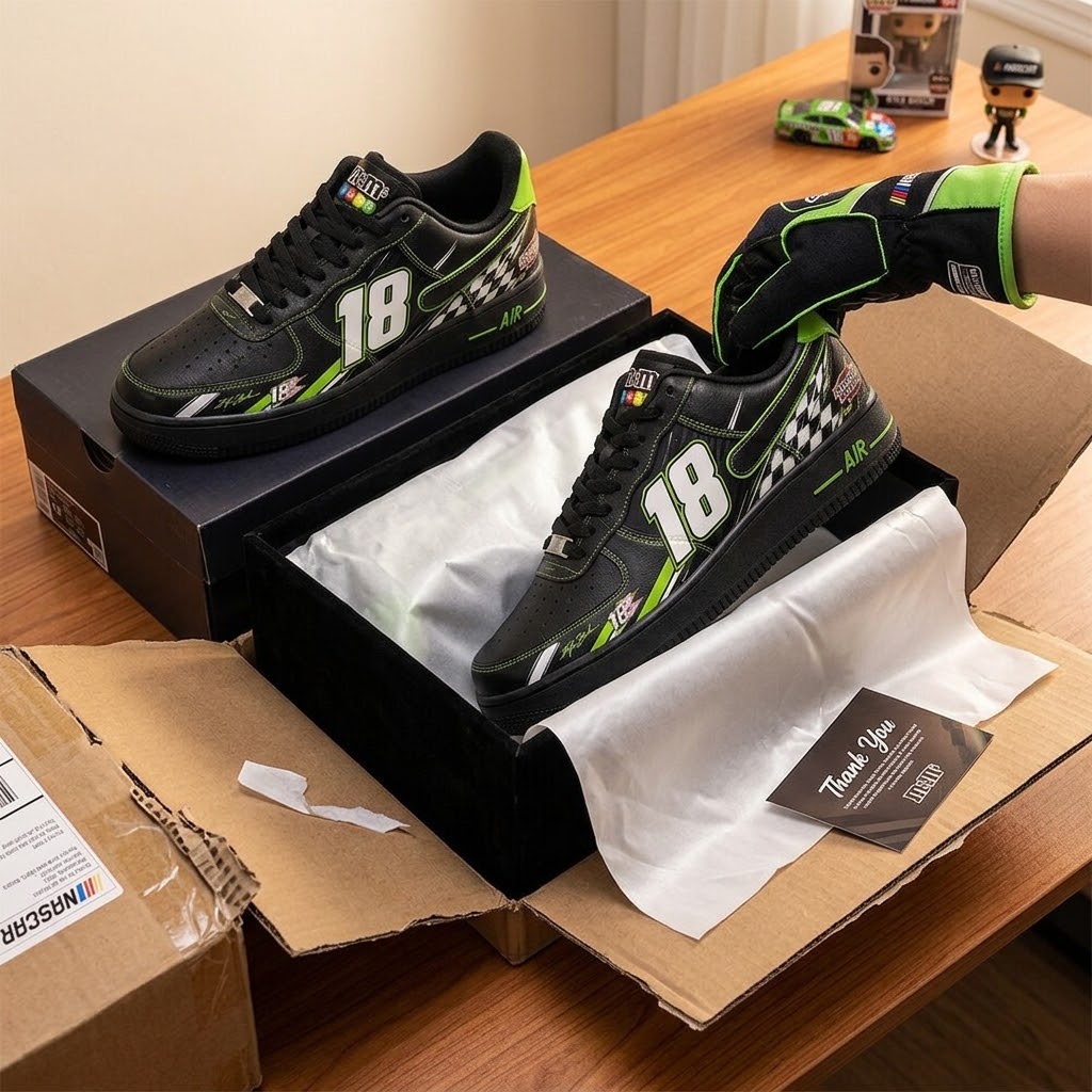 Kyle Busch 8 NASCAR Racing Air Force 1 Shoes - Detail View