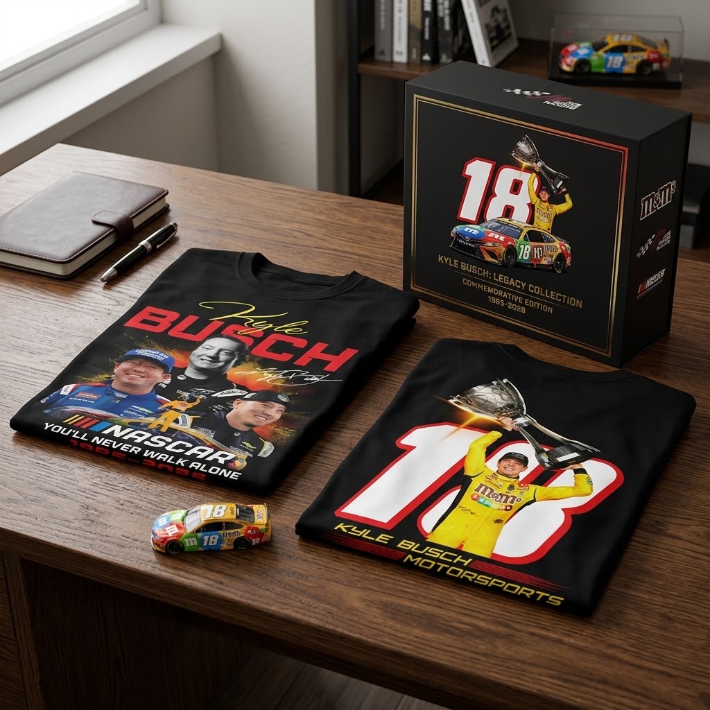 Kyle Busch NASCAR Driver 1985-2026 T-Shirt - Detail View