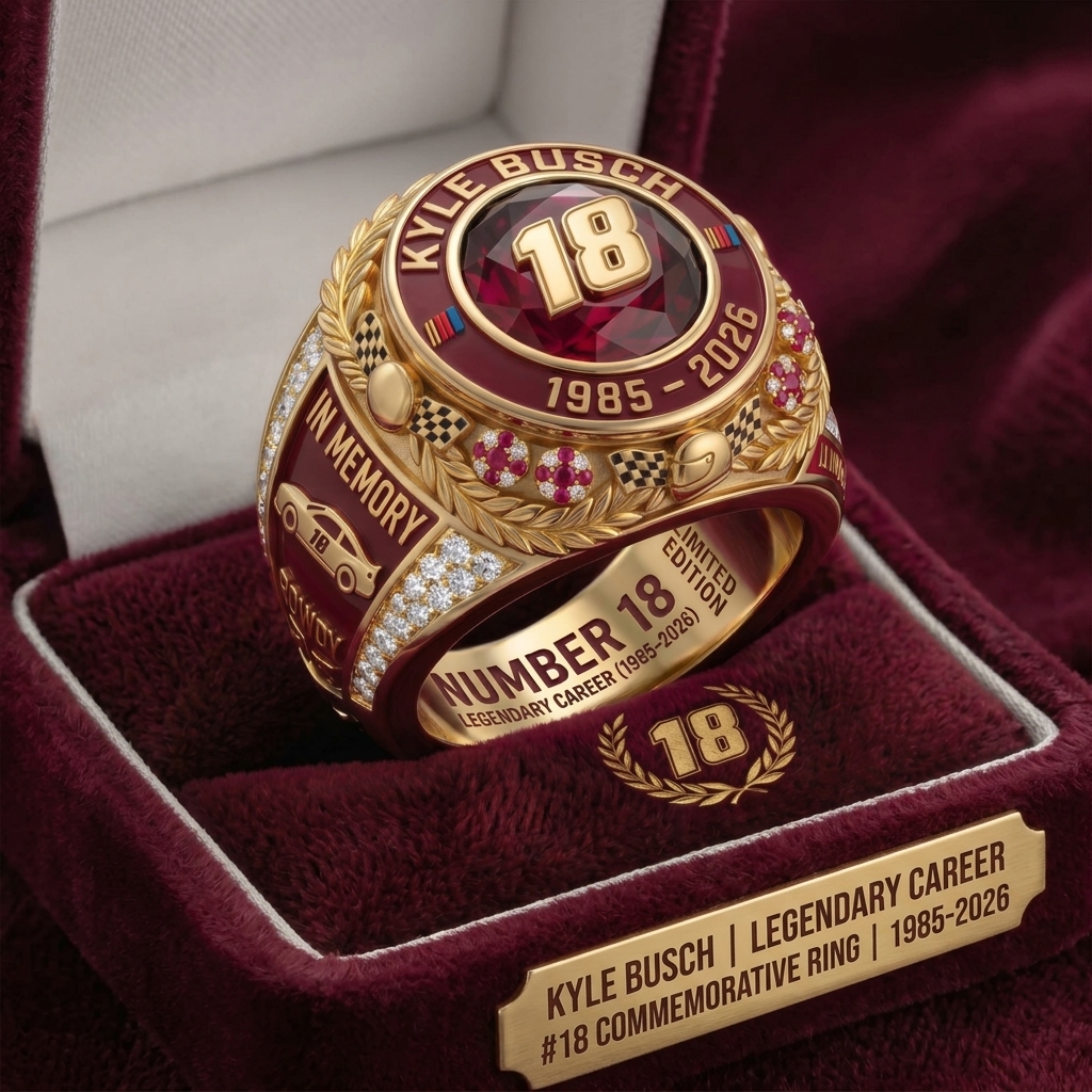 Kyle Busch Number 18 Legendary Career 1985-2026 Ring - Detail View
