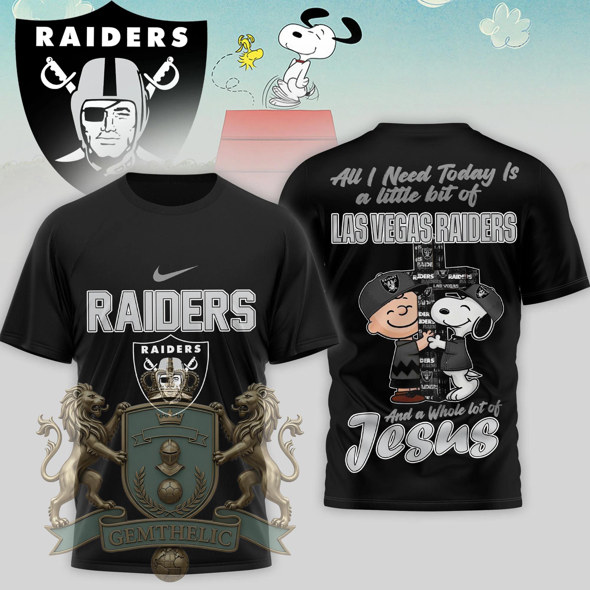 Las Vegas Raiders Snoopy Charlie Brown T-Shirt - Detail View