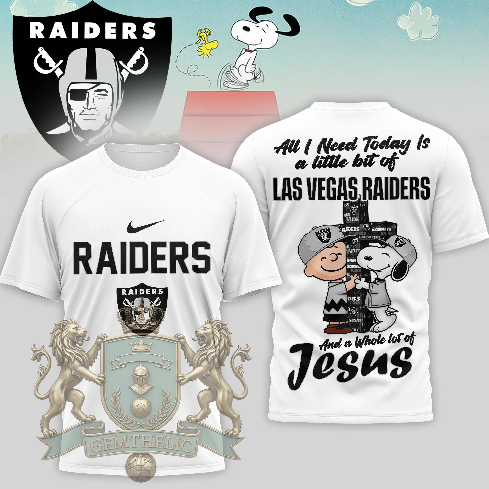 Las Vegas Raiders Snoopy Charlie Brown T-Shirt - Front View