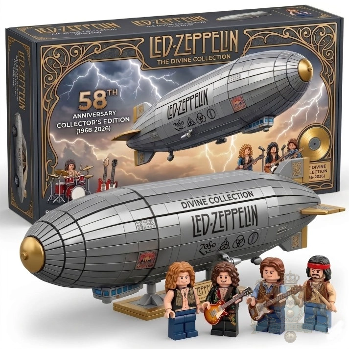 Led Zeppelin 58th Anniversary Divine Collection Building Block Set - Front View