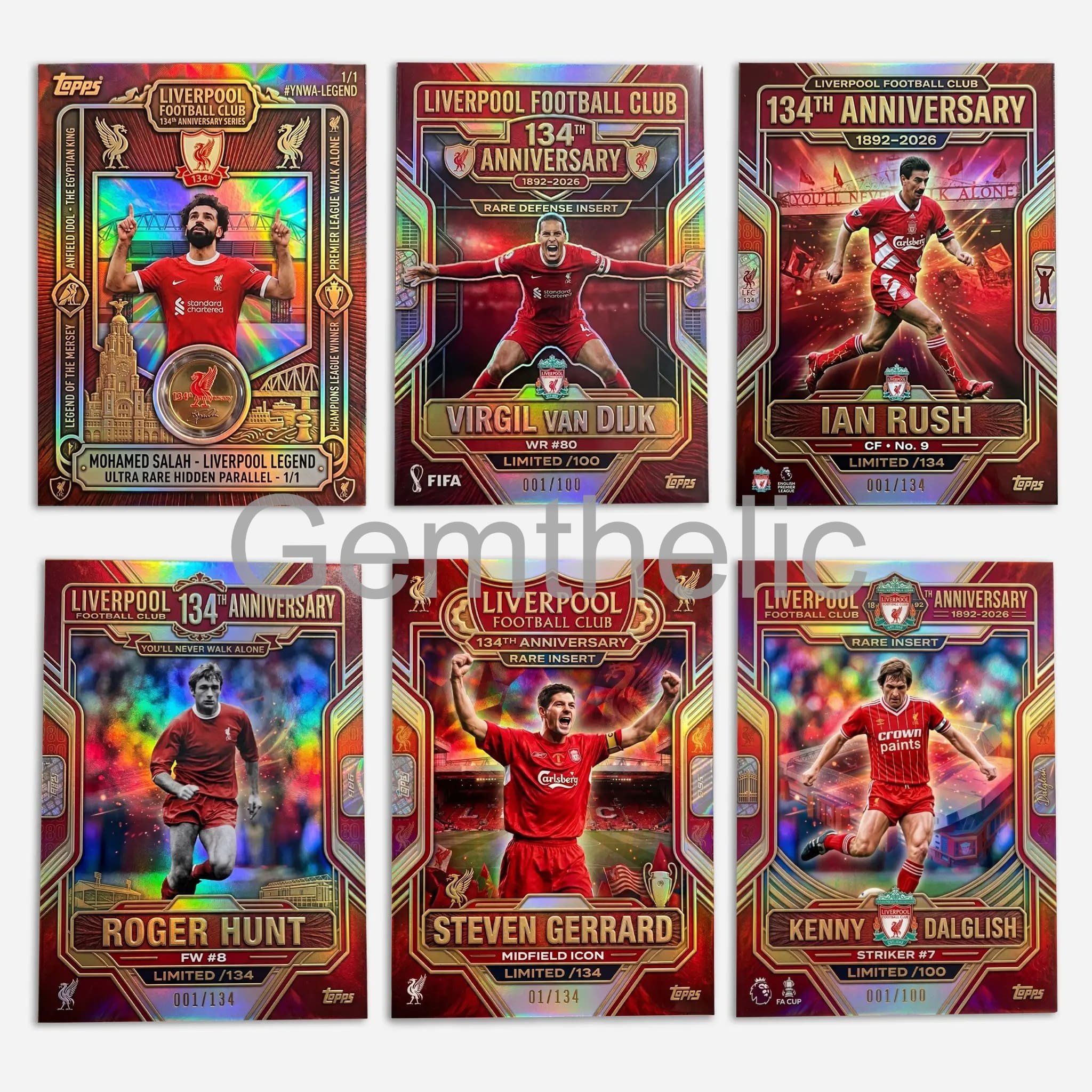 Liverpool Football Club 134th Anniversary Trading Cards - Detail View