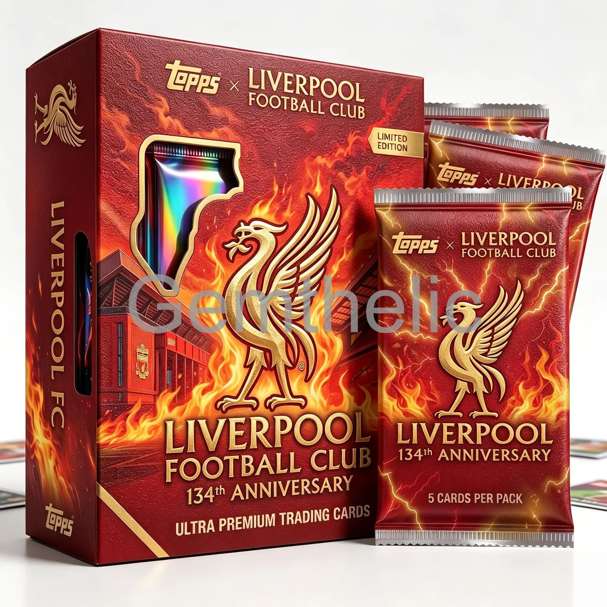 Liverpool Football Club 134th Anniversary Trading Cards - Front View