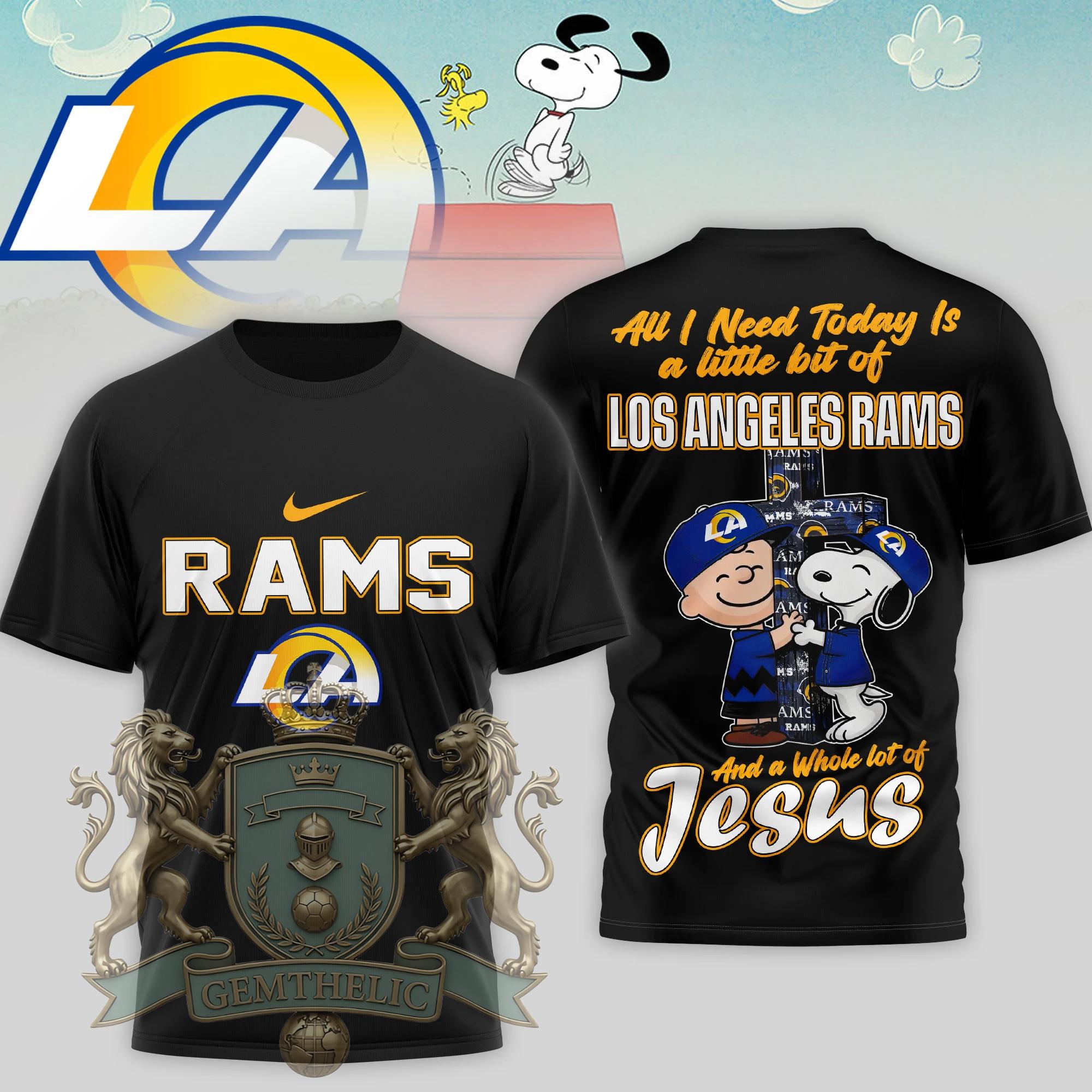 Los Angeles Rams Snoopy Charlie Brown T-Shirt - Detail View