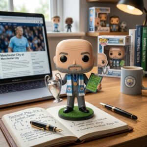 Manchester City Pep Guardiola Treble Winners Collectible Figure