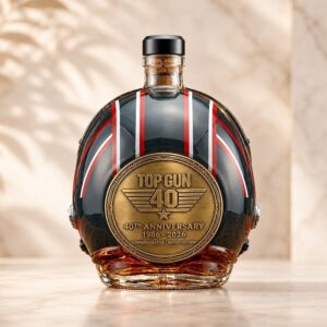 Top Gun 40th Anniversary Maverick Flight Helmet Whiskey Bottle
