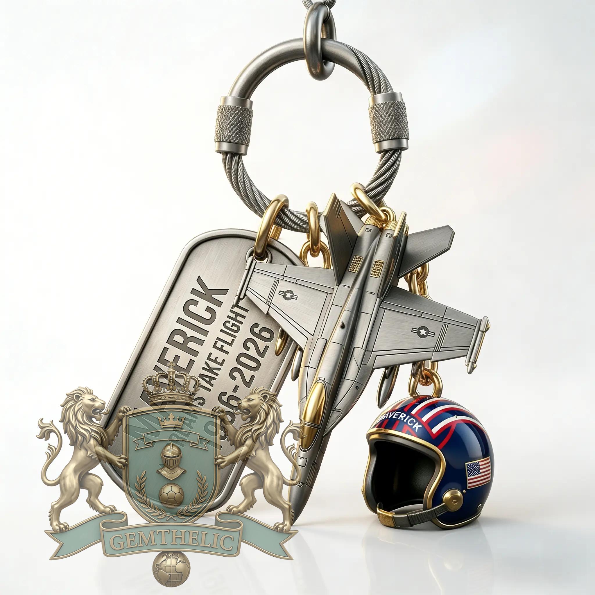 Top Gun 40th Anniversary Maverick Take Flight Keychain - Detail View