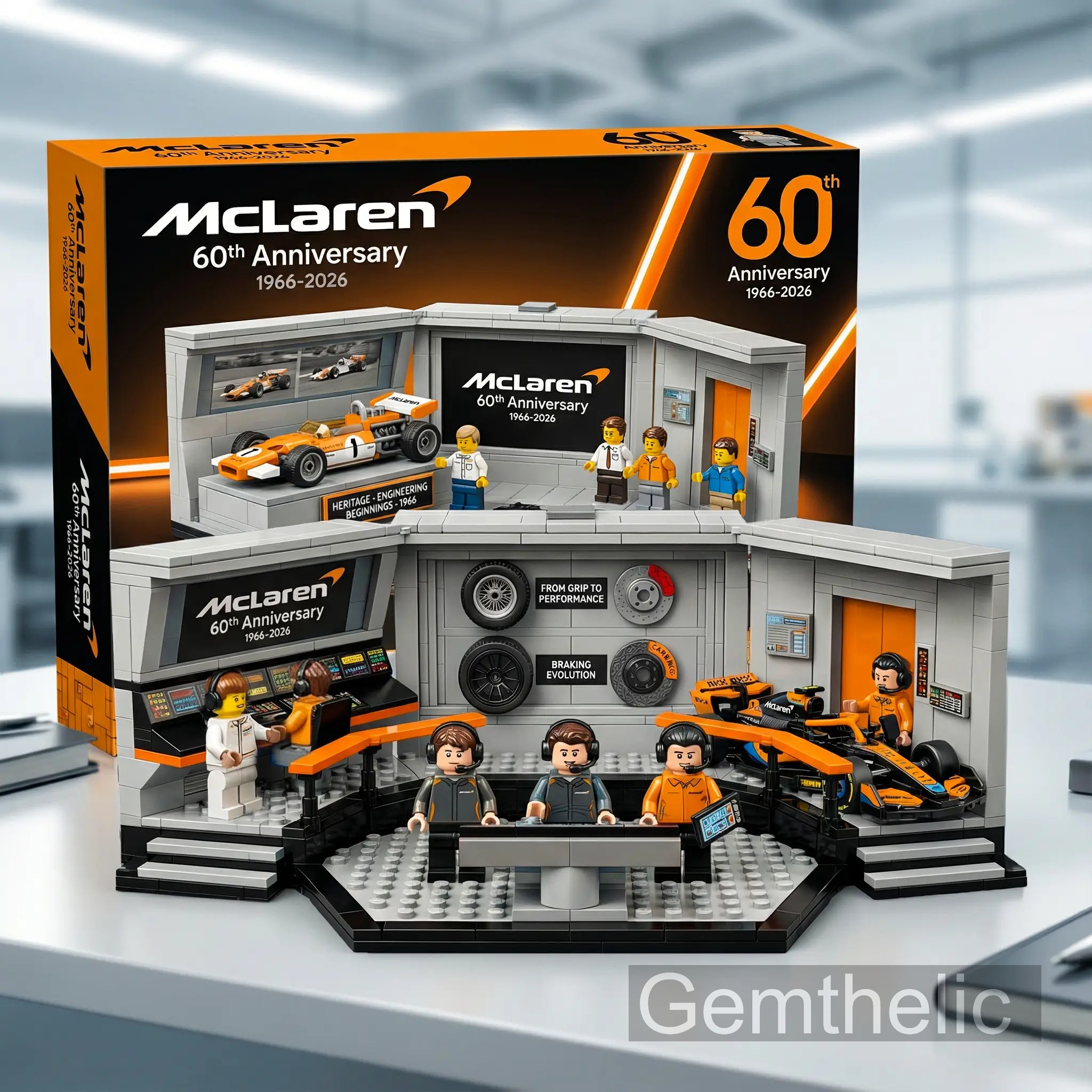McLaren 60th Anniversary 1966-2026 LEGO Set - Front View