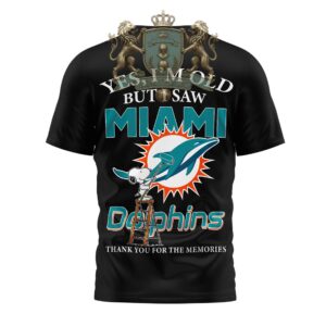 Miami Dolphins Snoopy Yes I'm Old But I Saw T-Shirt