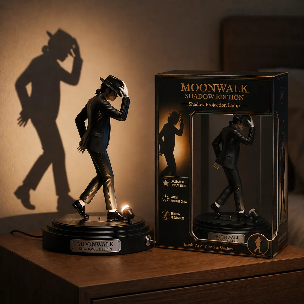 Michael Jackson Moonwalk Shadow Lamp - Front View