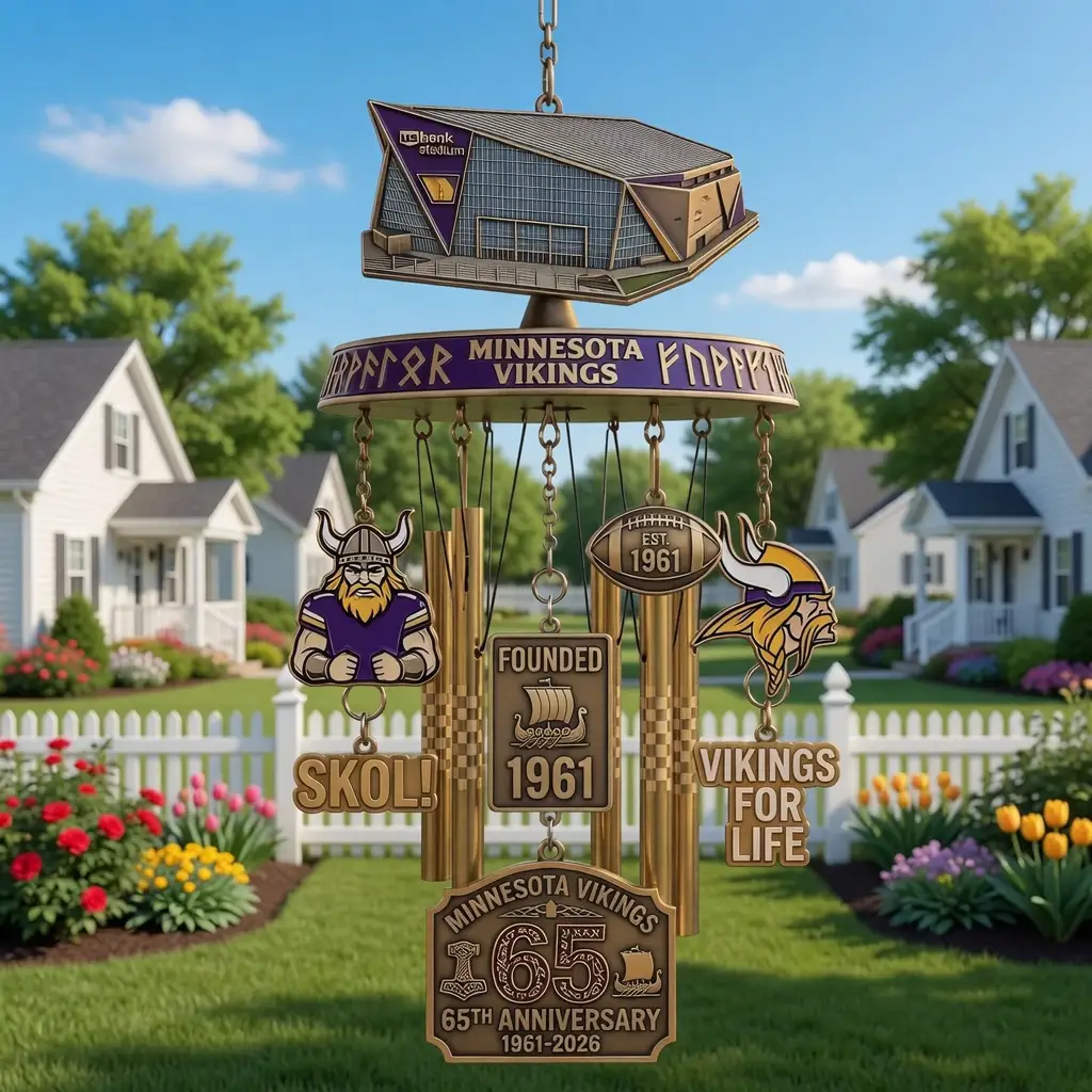 Minnesota Vikings 65th Anniversary Wind Chime - Front View