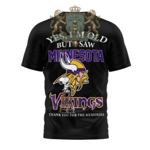 Minnesota Vikings Snoopy Yes I'm Old But I Saw T-Shirt