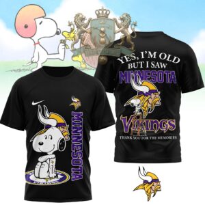 Minnesota Vikings Snoopy Yes I'm Old But I Saw T-Shirt