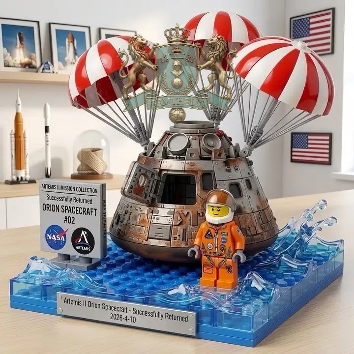 NASA Artemis II Orion Spacecraft Successfully Building Bricks Set - Detail View