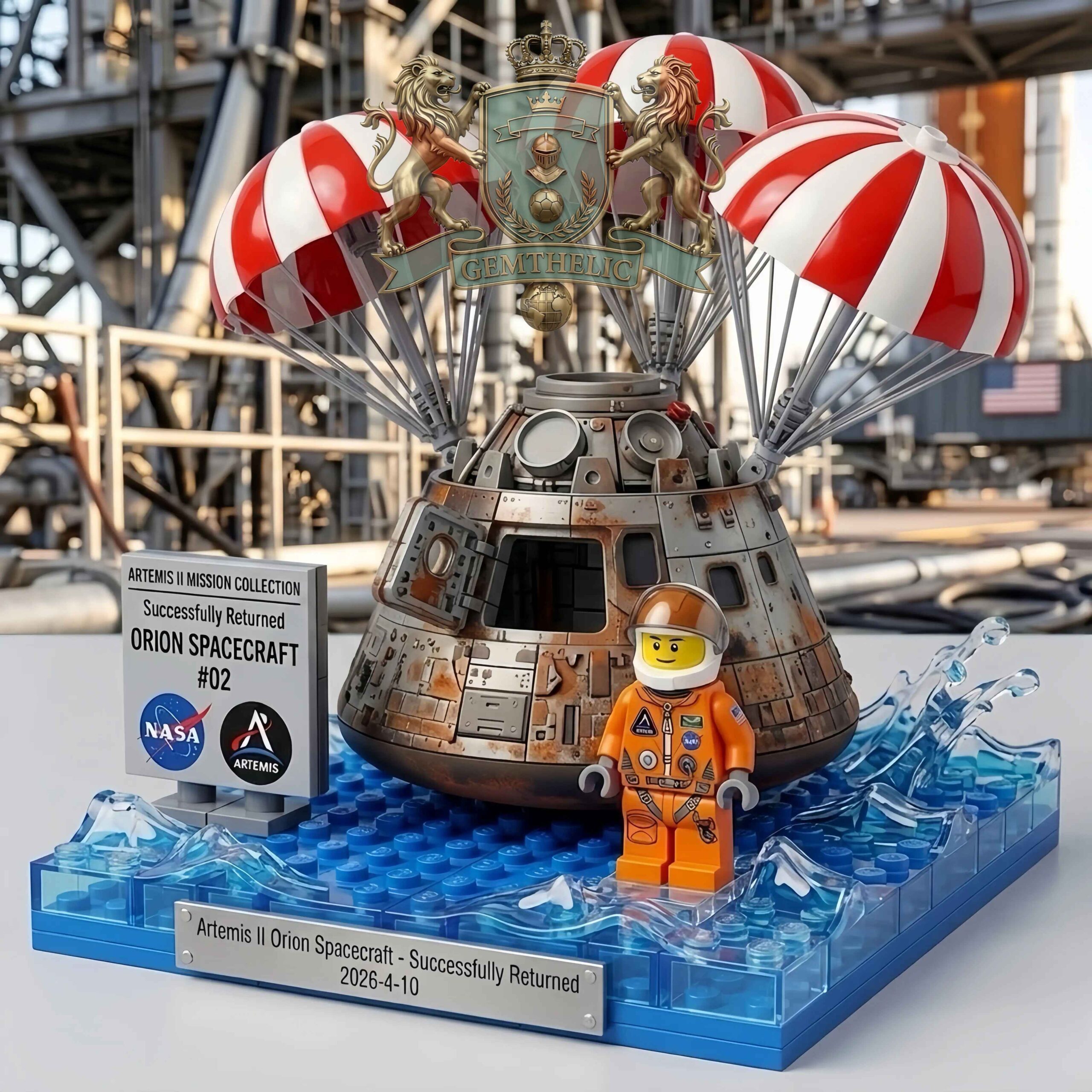 NASA Artemis II Orion Spacecraft Successfully Building Bricks Set - Front View