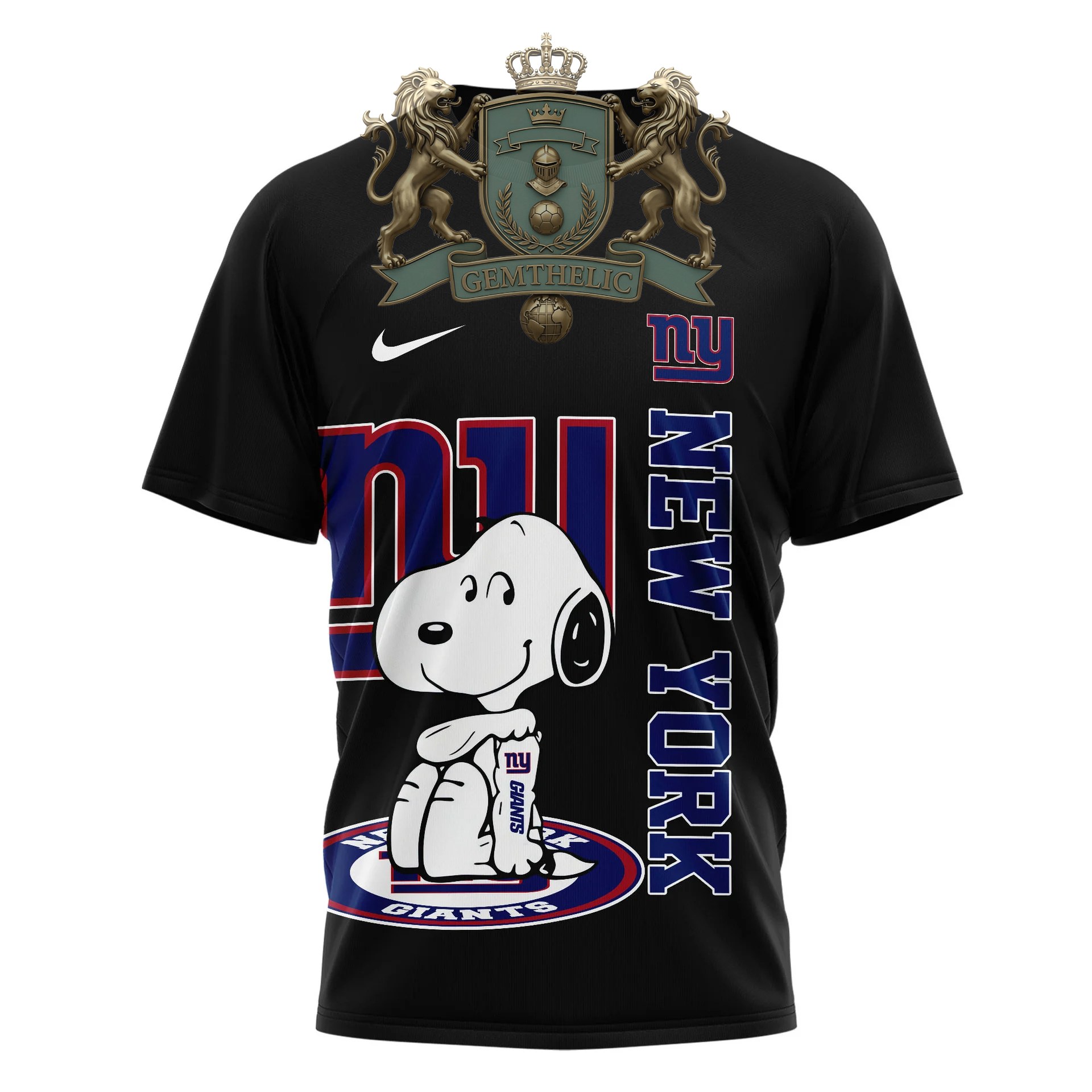 New York Giants Snoopy Yes I'm Old But I Saw T-Shirt - Detail View