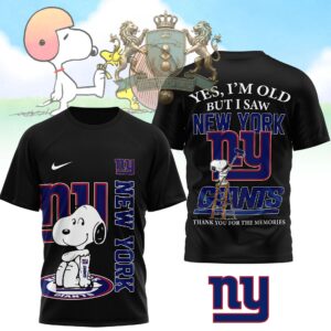 New York Giants Snoopy Yes I'm Old But I Saw T-Shirt