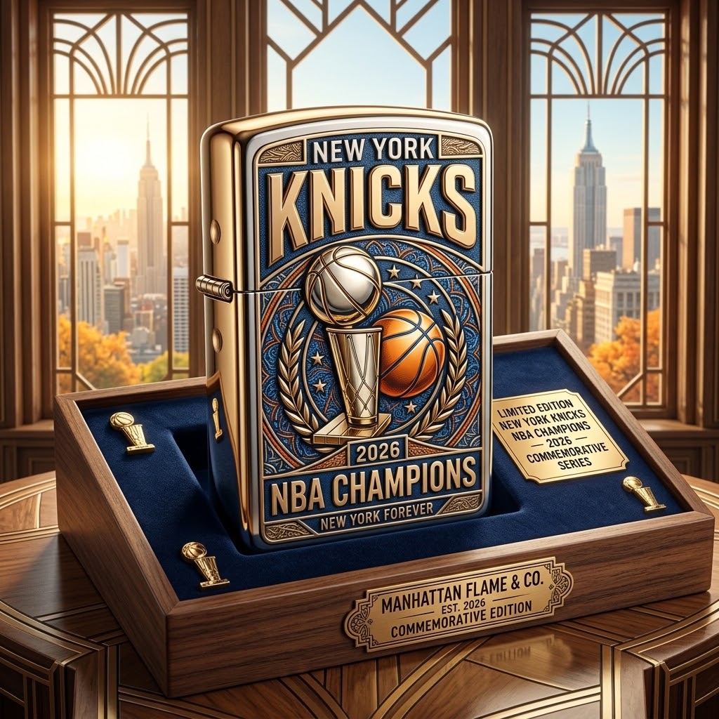 New York Knicks 2026 NBA Champions Zippo Lighter - Front View