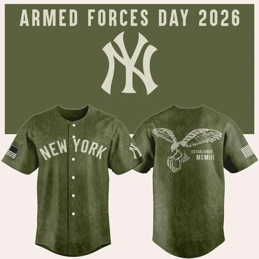 New York Yankees Armed Forces Day 2026 Baseball Jersey - Front View