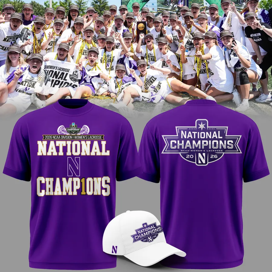 Northwestern Wildcats 2026 NCAA National Champions T-Shirt - Detail View
