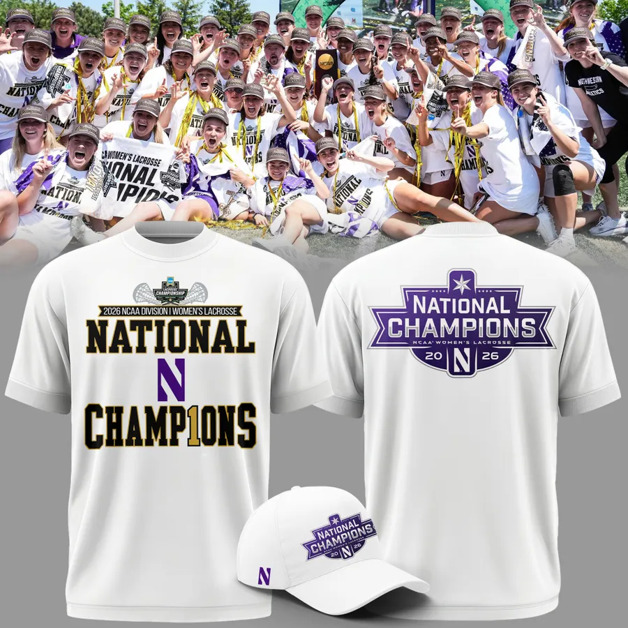 Northwestern Wildcats 2026 NCAA National Champions T-Shirt - Front View