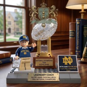 Notre Dame Fighting Irish 1988 National Champions Legendary Coach Lego Building Bricks Set