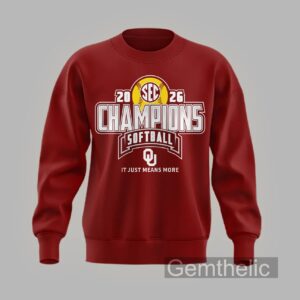 Oklahoma Sooners Softball Back-To-Back 2026 SEC Regular Season Champions Sweatshirt