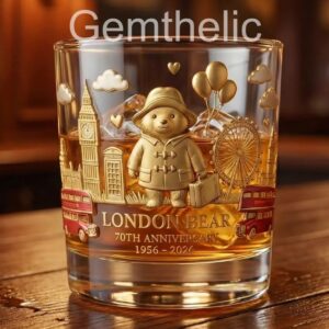 Paddington Bear 70th Anniversary Whiskey Glass