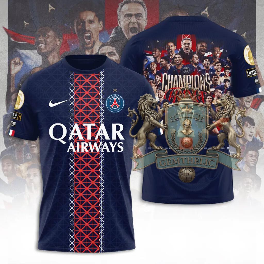 Paris Saint-Germain Ligue 1 Champions T-Shirt - Front View
