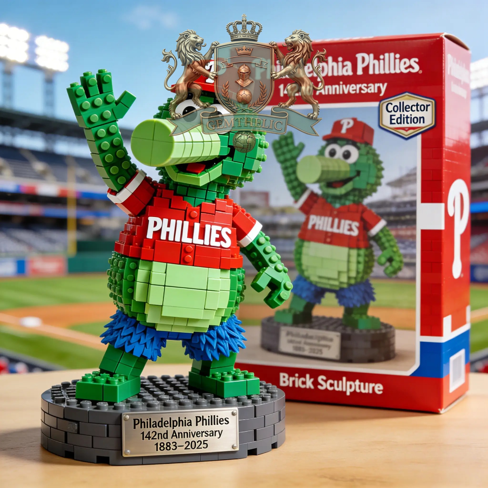 Philadelphia Phillies 142nd Anniversary Building Bricks Set - Front View