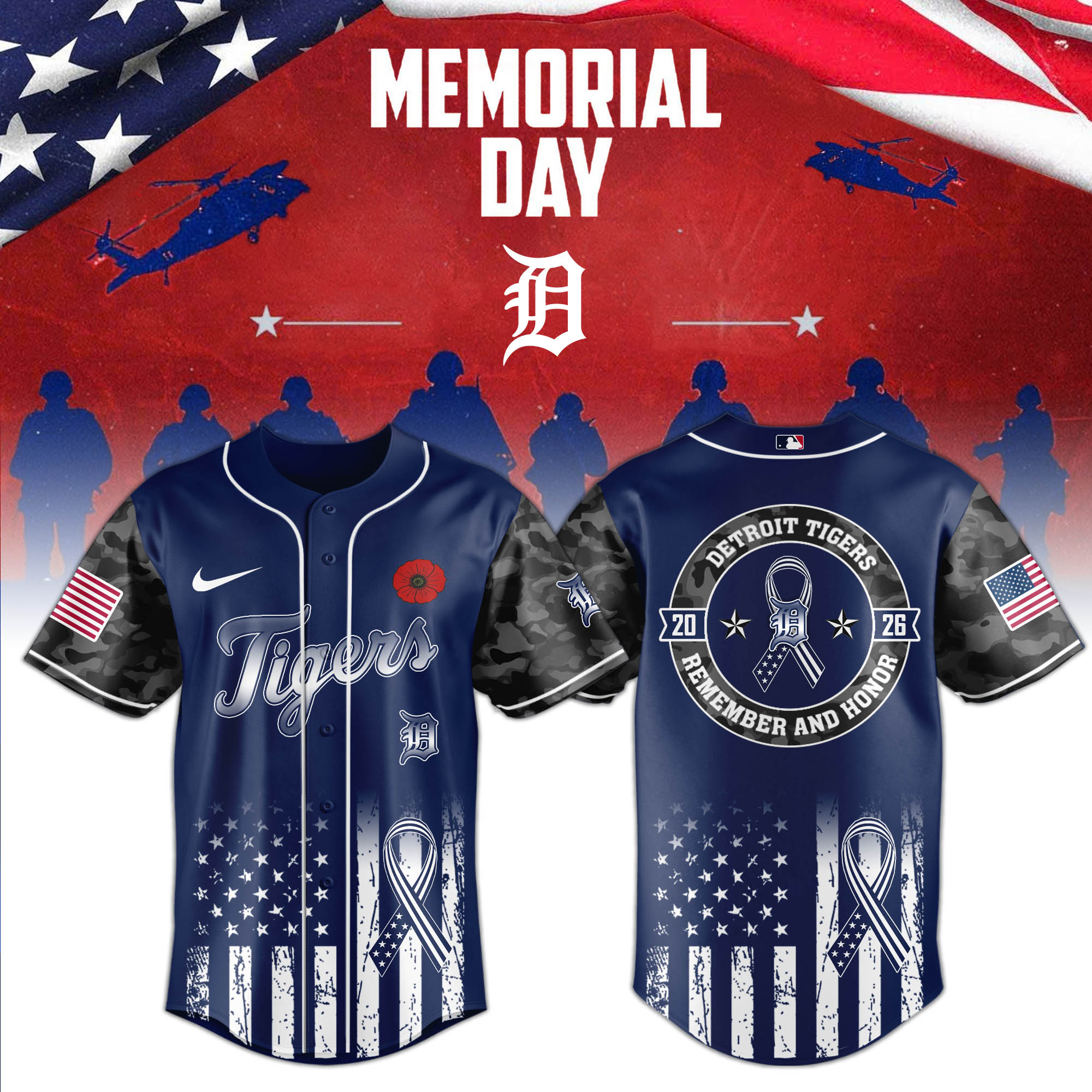 Philadelphia Phillies Memorial Day Remember Baseball Jersey - Detail View