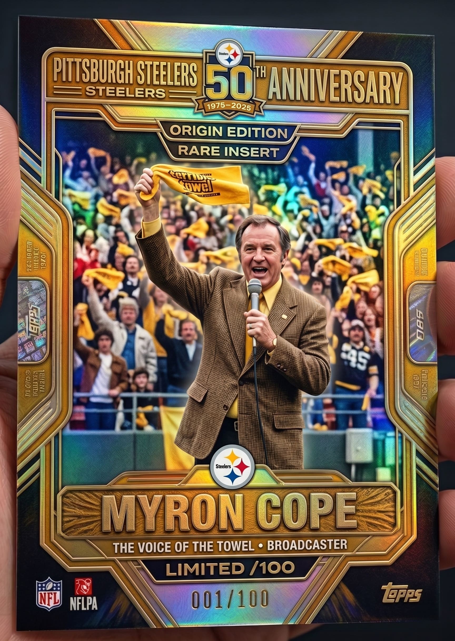 Pittsburgh Steelers 50th Anniversary Trading Card Box - Detail View