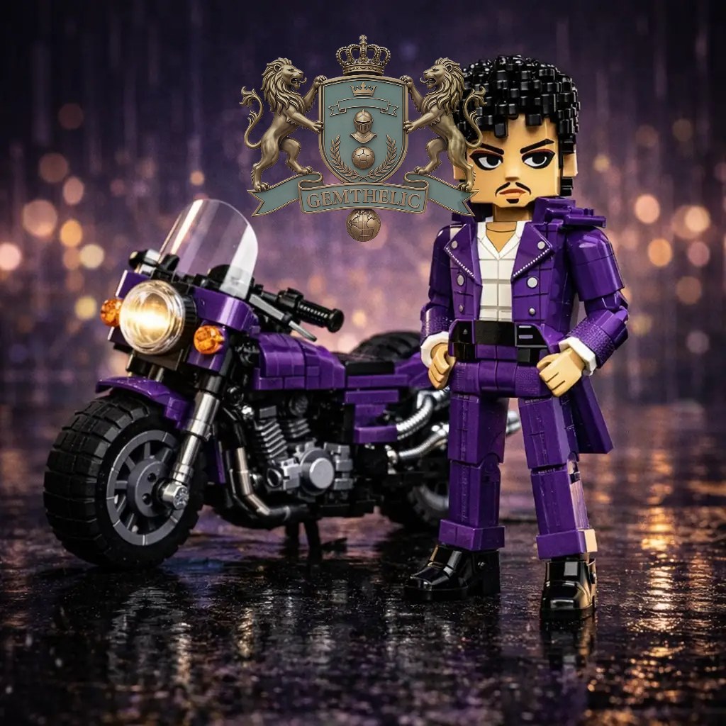 Prince Purple Rain Anniversary Building Bricks Set - Detail View